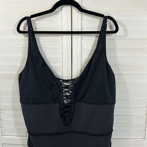 Bleu Swimdress Size 22W Rod Beattie Black Skirted - Picture 9 of 13